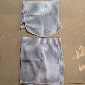 Amazon Gray Striped Skirt Set